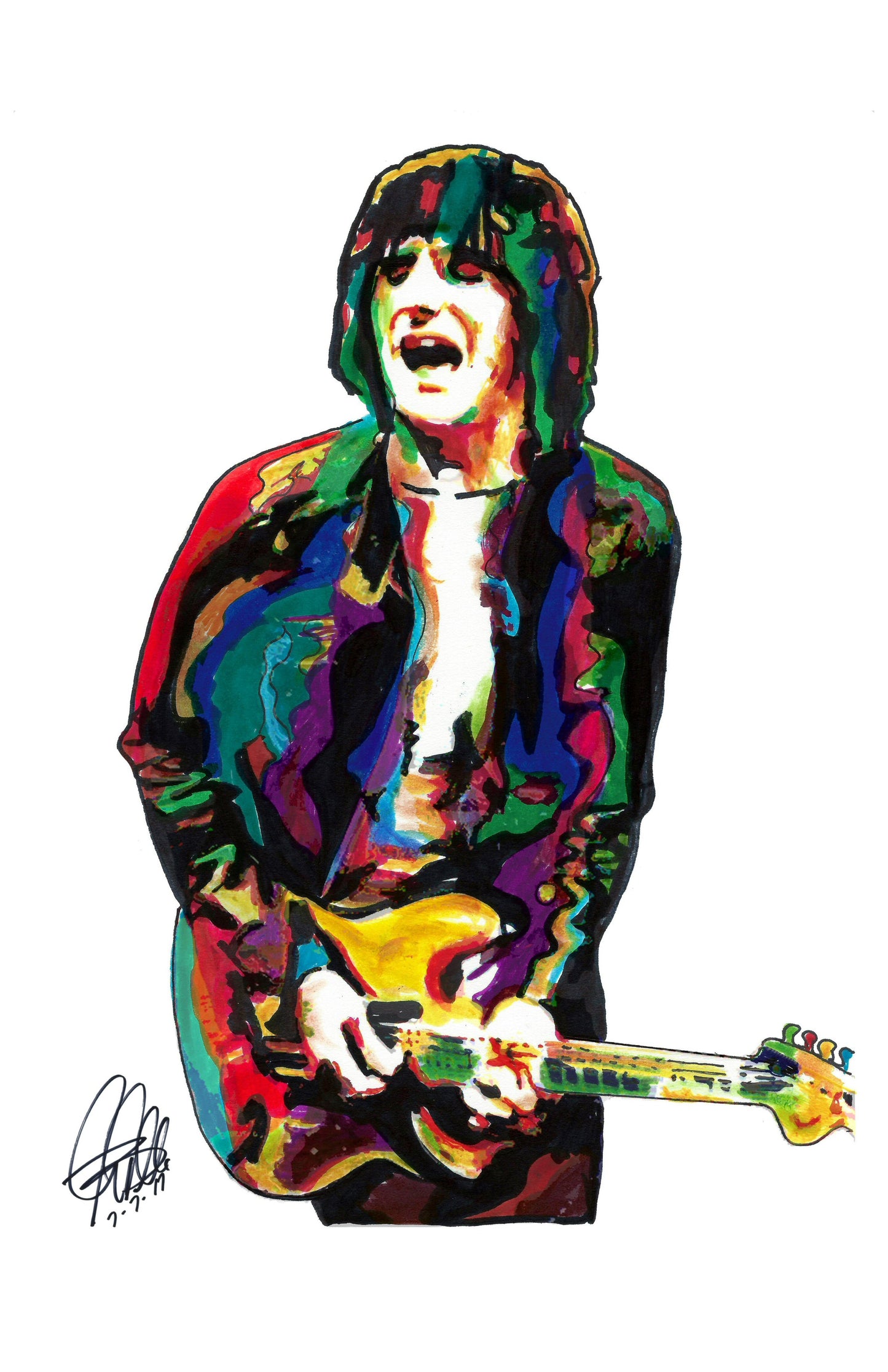 Ronnie Wood Guitar Rock Music Poster Print Wall Art 11x17