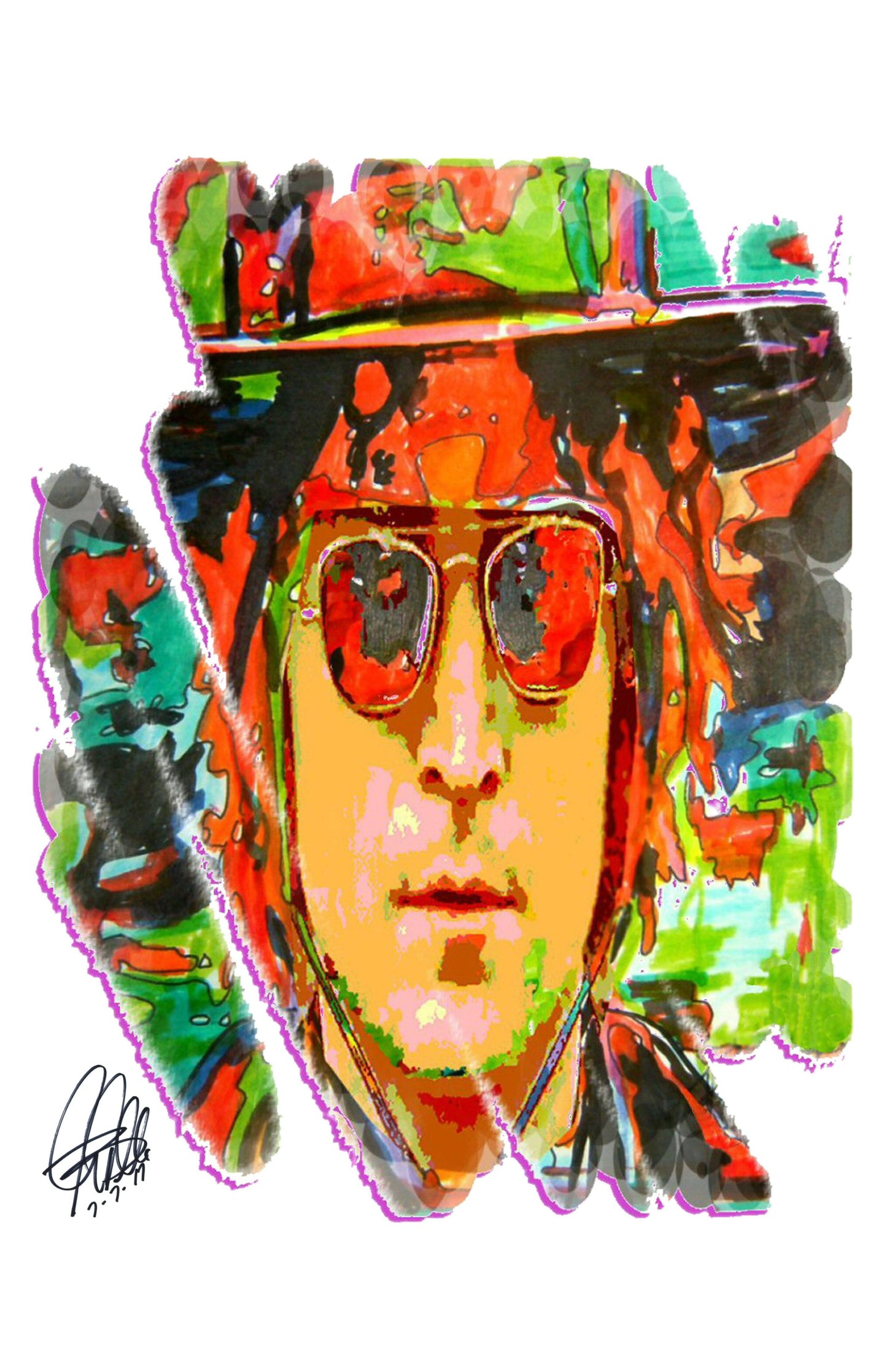 John Lennon The Beatles Guitar Rock Music Poster Print Wall Art 11x17