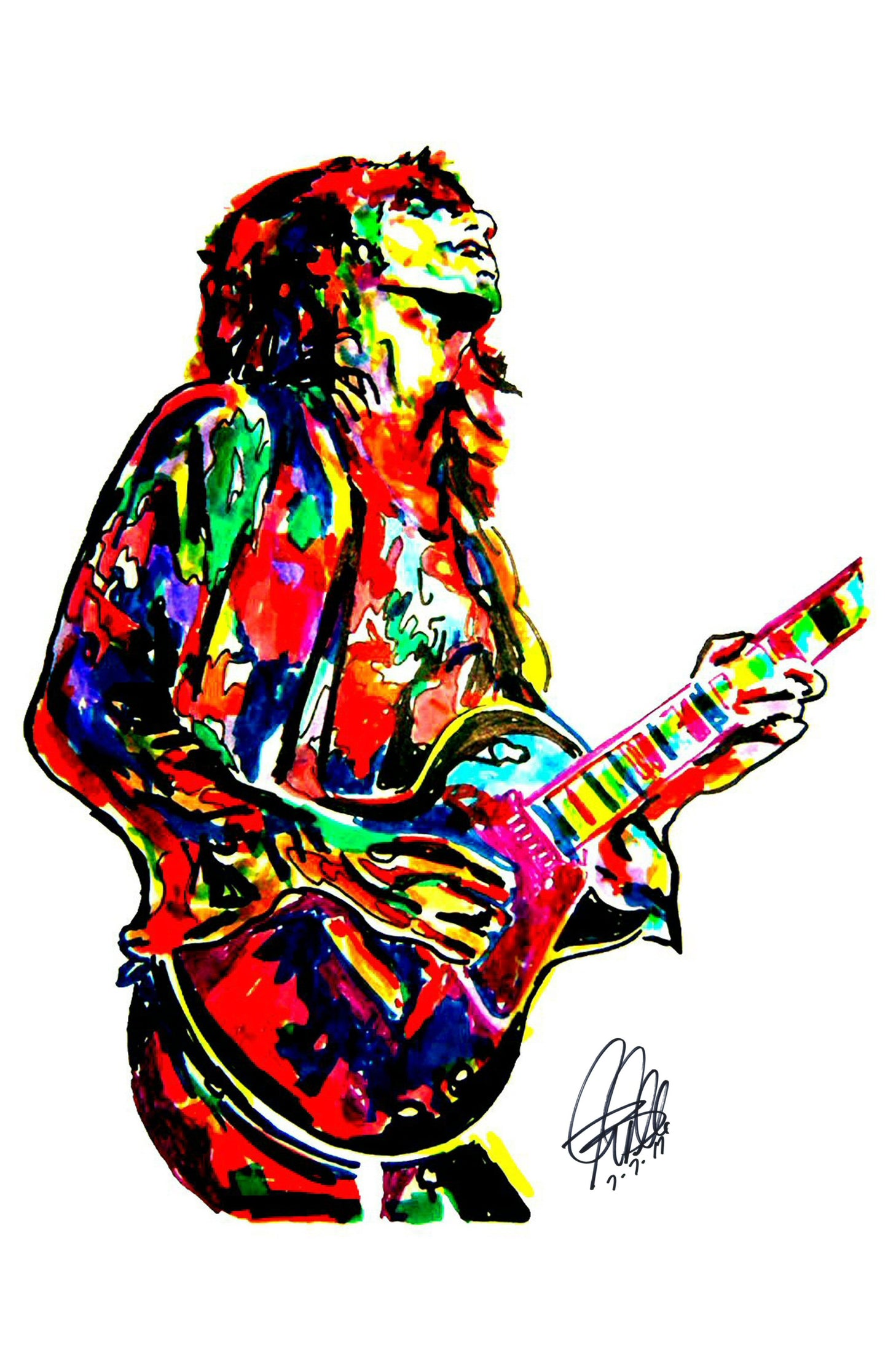 Keith Richards Guitar Rock Music Poster Print Wall Art 11x17