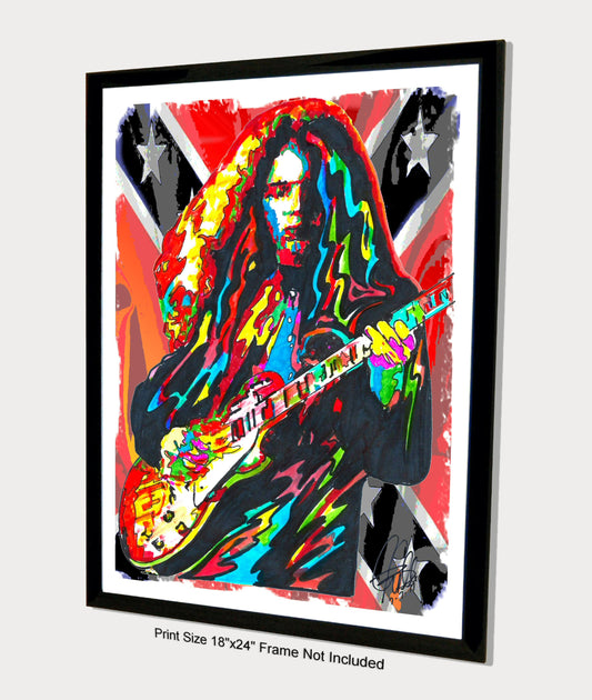 Gary Rossington Lynyrd Skynyrd Guitar Rock Music Poster Print Wall Art 18x24