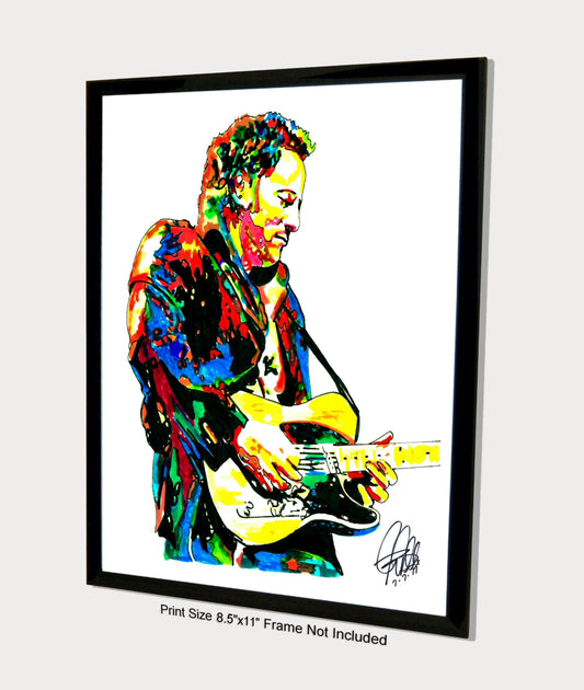 Bruce Springsteen Singer Guitar Rock Music Poster Print Wall Art 8.5x11