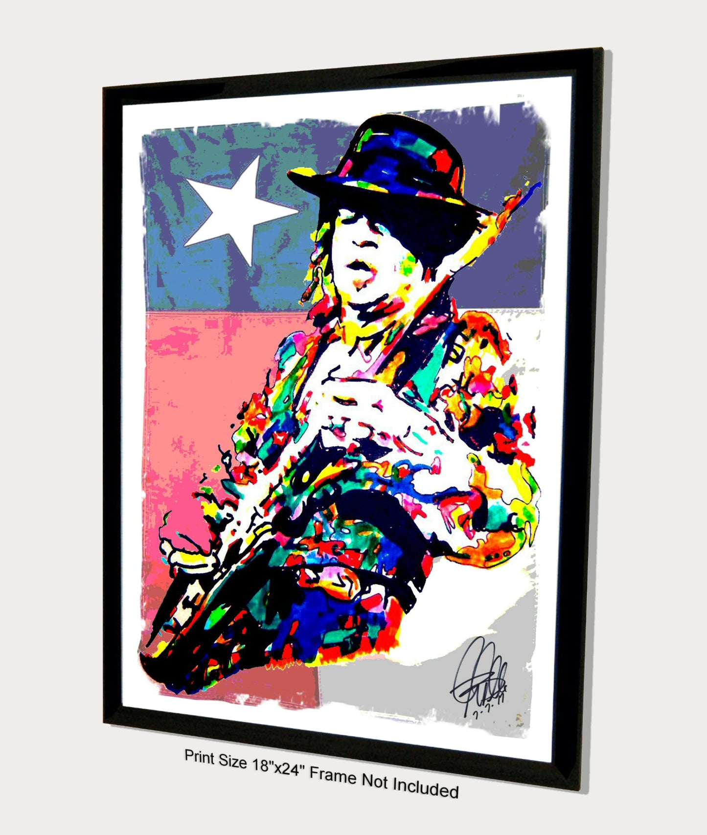 Stevie Ray Vaughan SRV Texas Blues Music Poster Print Wall Art 18x24