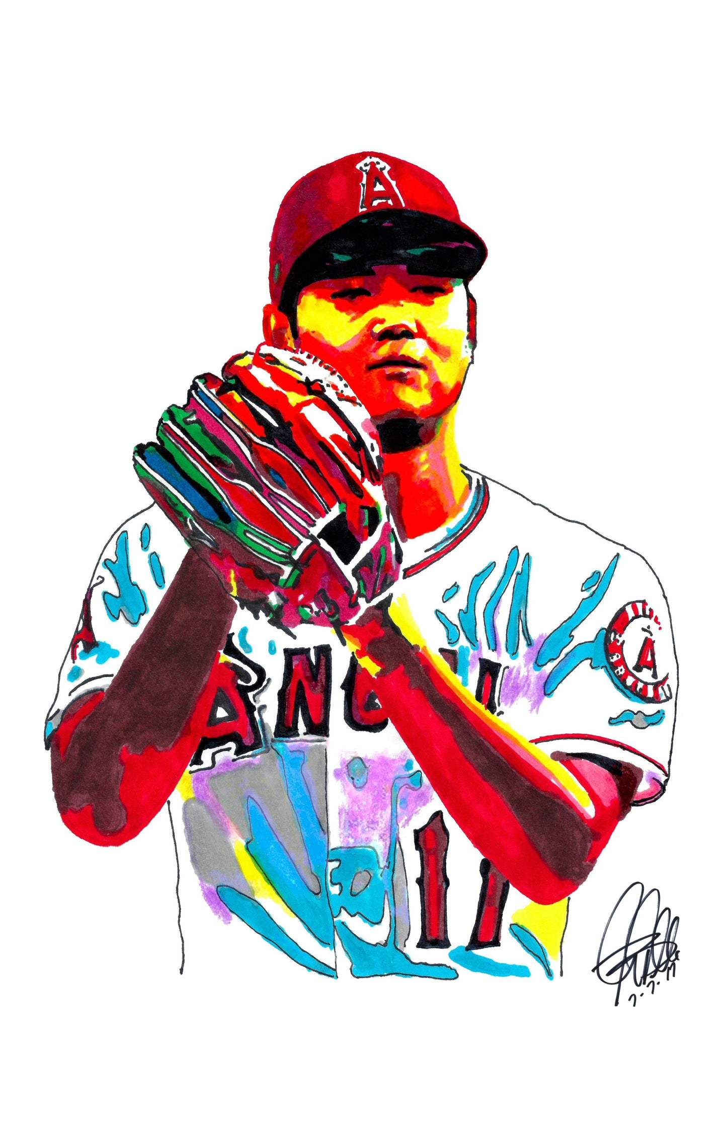 Shohei Ohtani Los Angeles Angels Pitcher Baseball Poster Print Wall Art 11x17