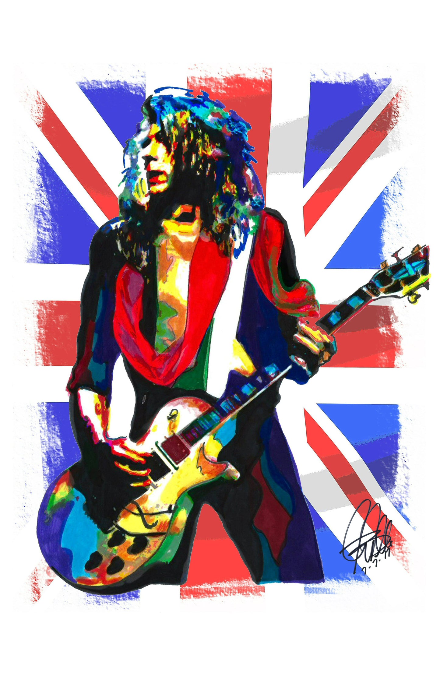 Steve Clark Def Leppard Guitar Hard Rock Music Print Poster Wall Art 11x17