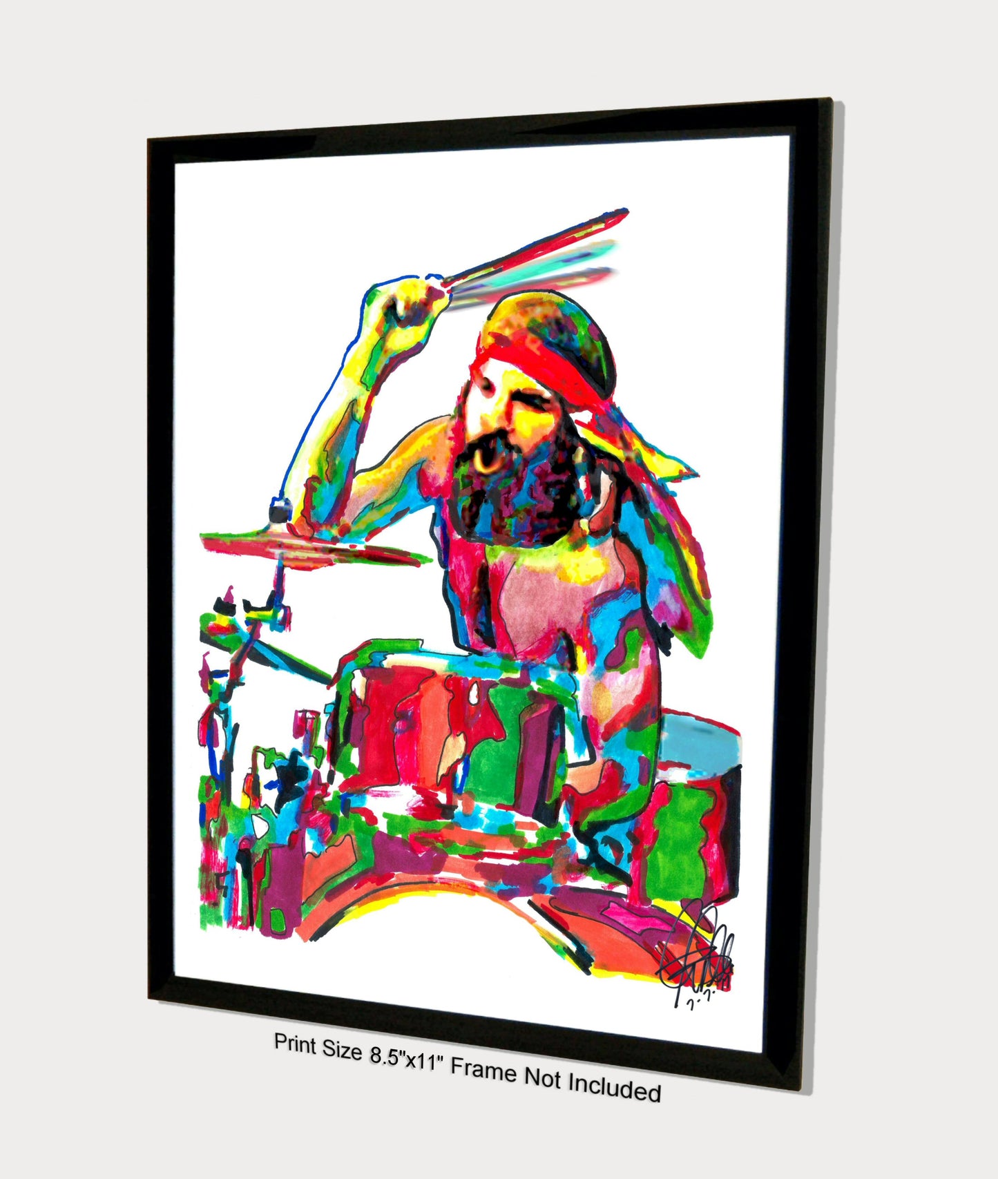 Artimus Pyle Lynyrd Skynyrd Drums Rock Music Poster Print Wall Art 8.5x11