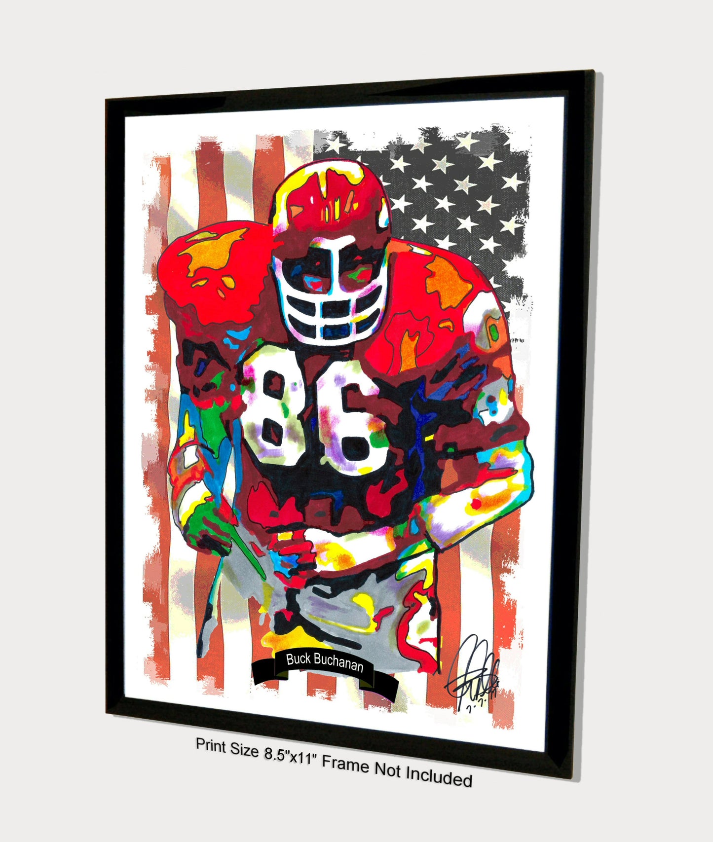 Buck Buchanan Kansas City Chiefs Football Poster Print Wall Art 8.5x11