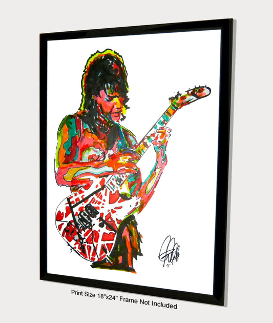 Eddie Van Halen Guitar Metal Rock Music Poster Print Wall Art 18x24