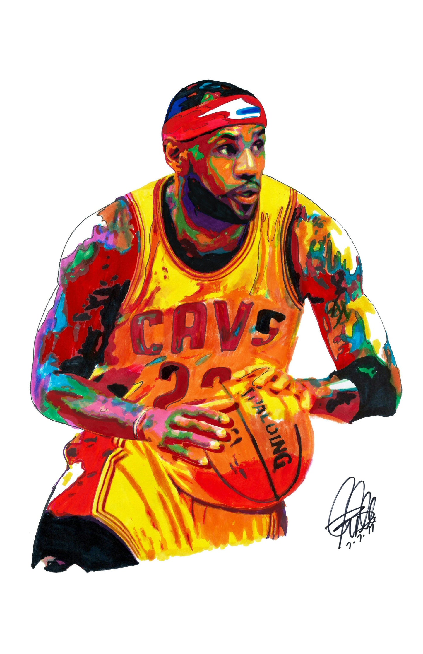 LeBron James Cleveland Cavaliers Sports Basketball Poster Print Wall Art 11x17