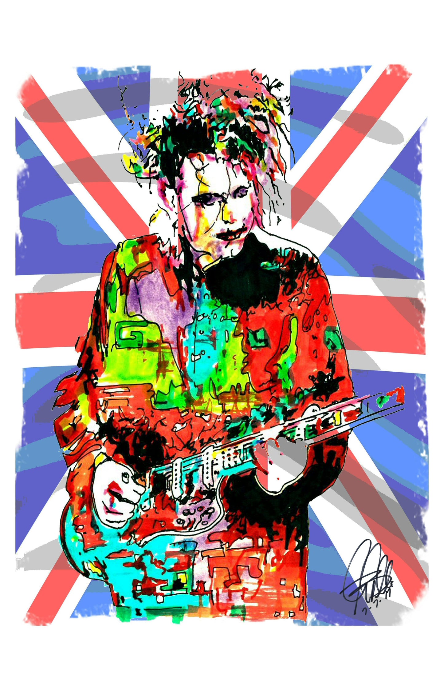 Robert Smith The Cure Goth Rock Music Poster Print Wall Art 11x17