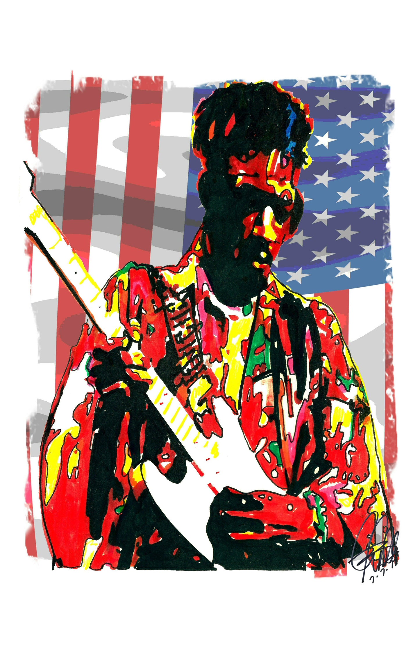 Jimi Hendrix Singer Guitar Hard Rock Music Poster Print Wall Art 11x17