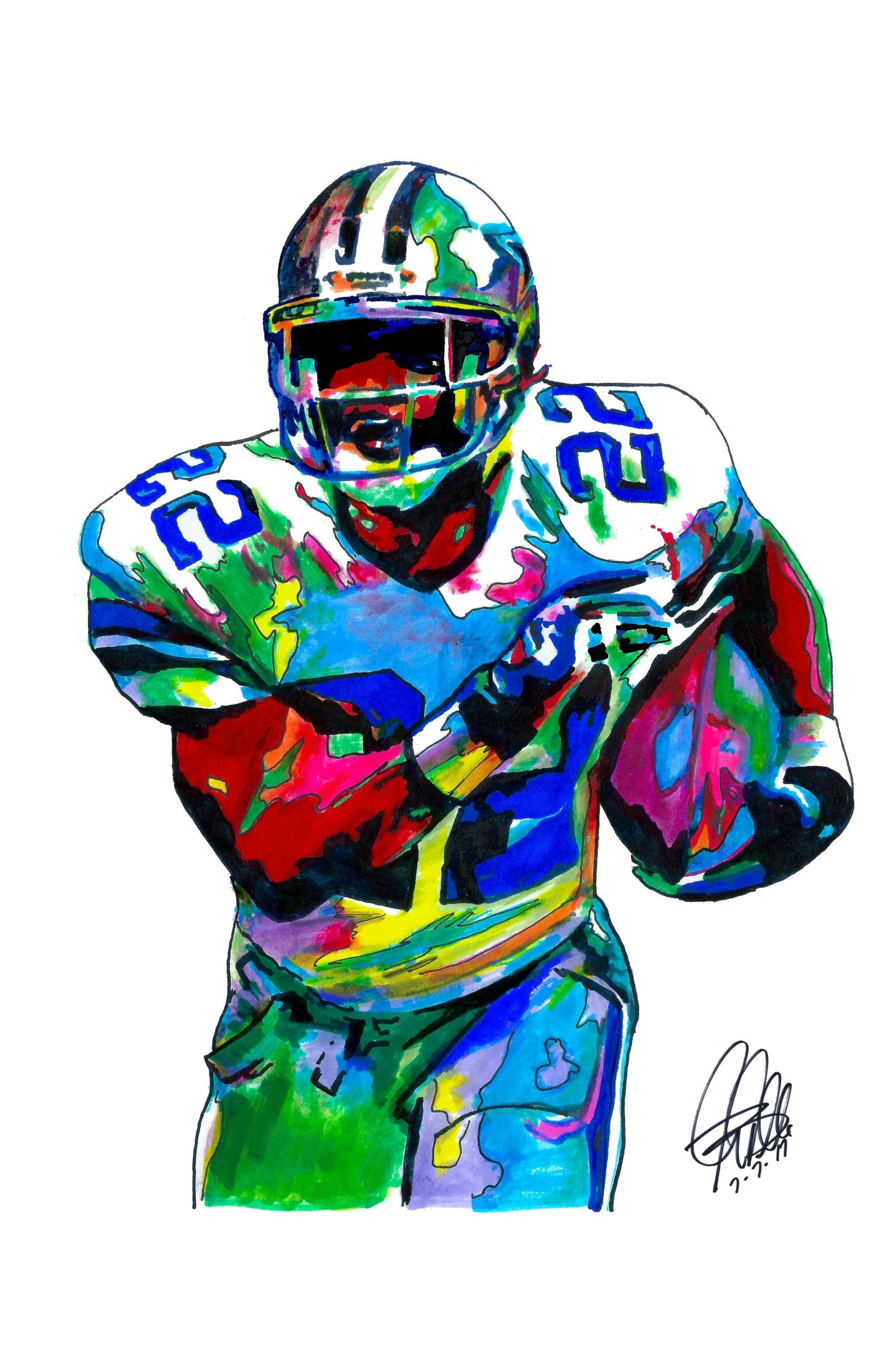 Emmitt Smith Dallas Cowboys Running Back Football Poster Print Wall Art 11x17