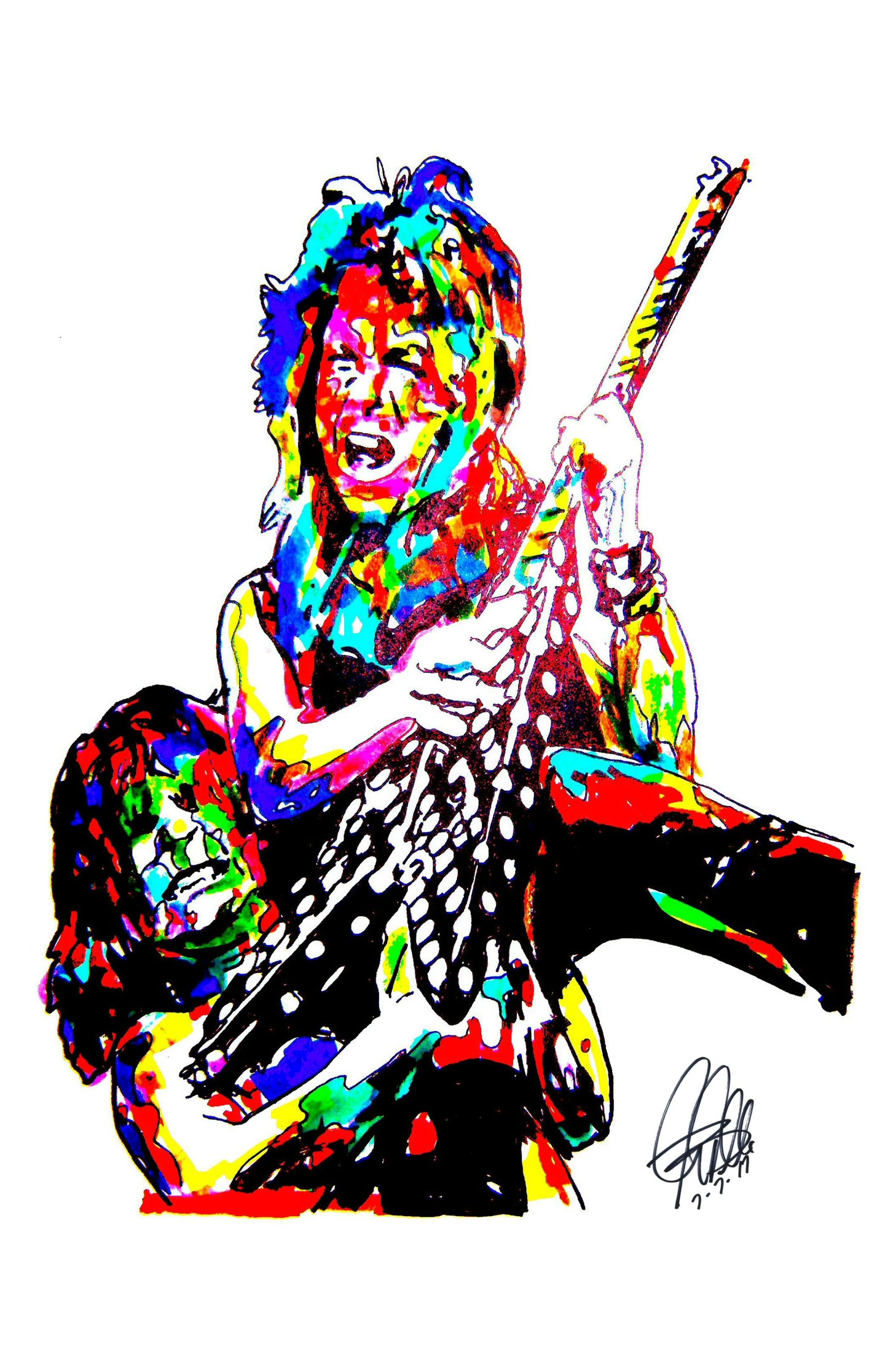 Randy Rhoads Ozzy Guitar Hard Rock Music Poster Print Wall Art 11x17