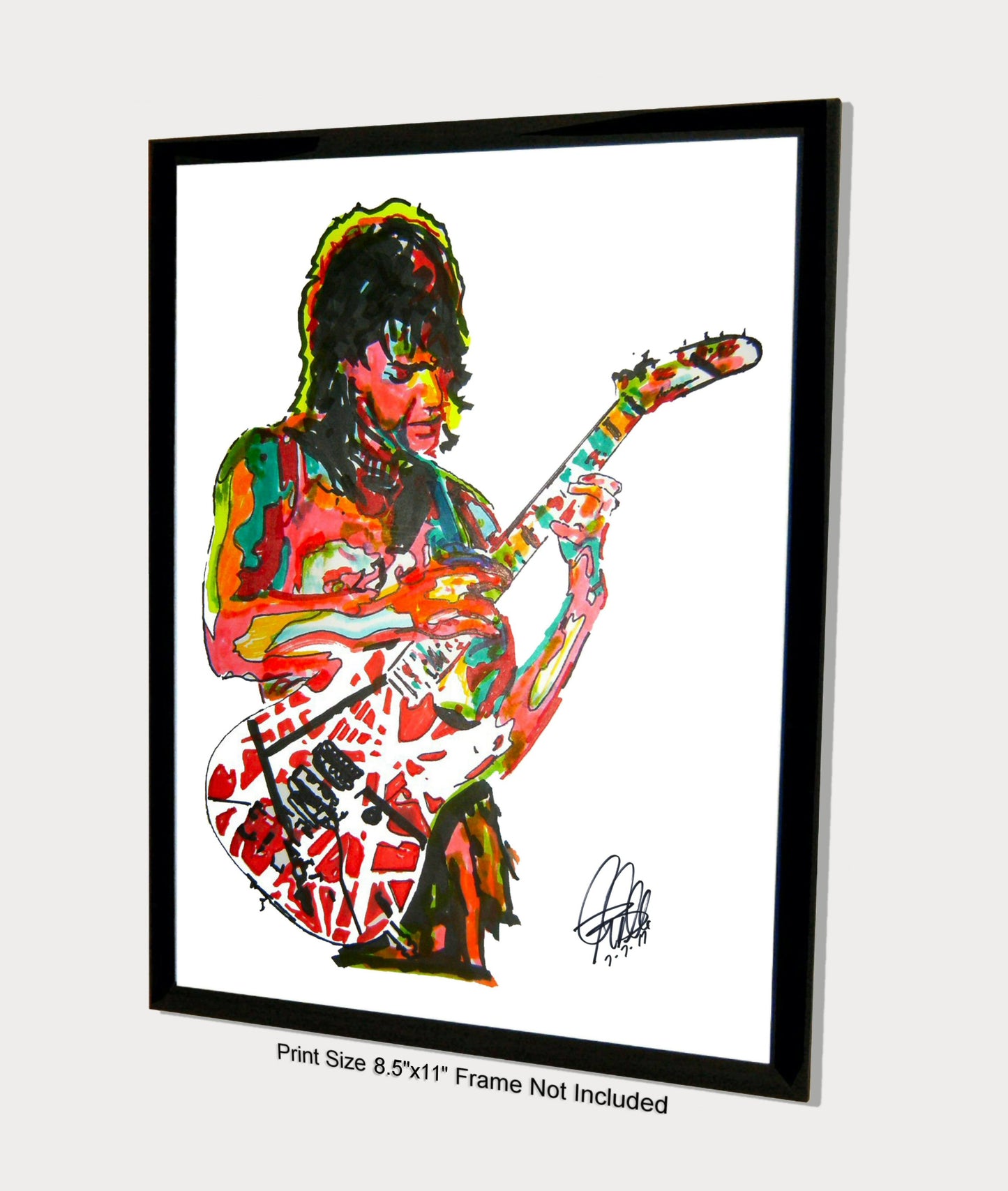 Eddie Van Halen Guitar Metal Rock Music Poster Print Wall Art 8.5x11