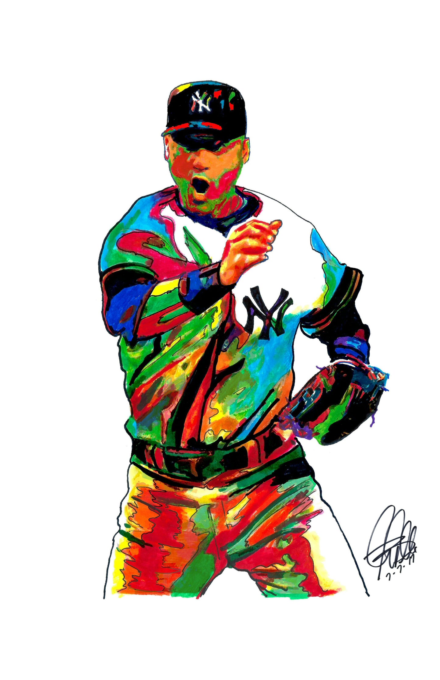 Derek Jeter New York Yankees Sports Poster Print Wall Art 11x17