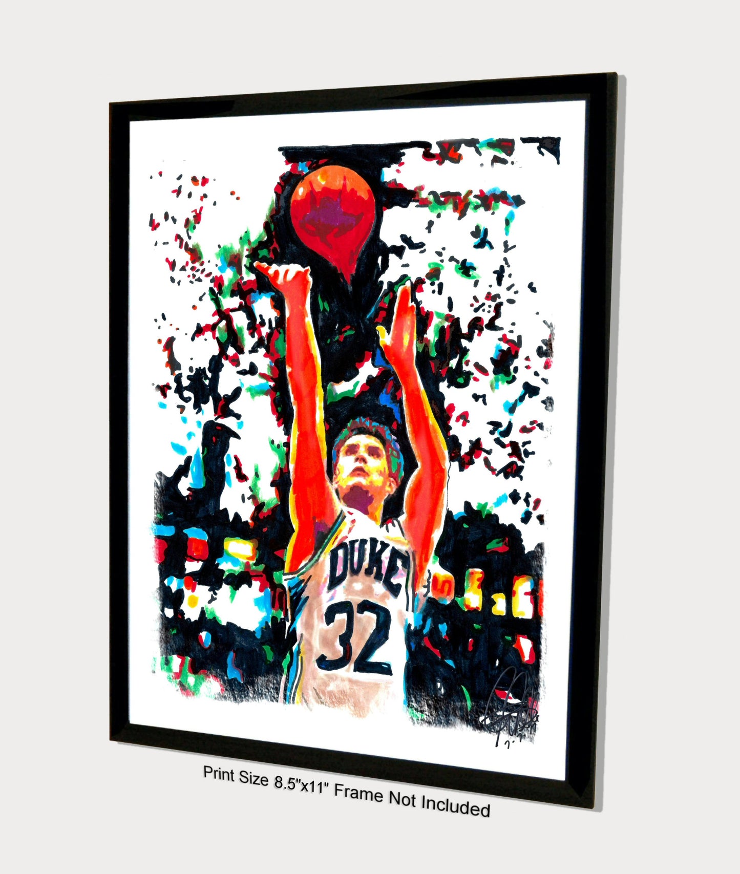 The Shot Duke Kentucky Christian Laettner Basketball Print Wall Art 8.5x11