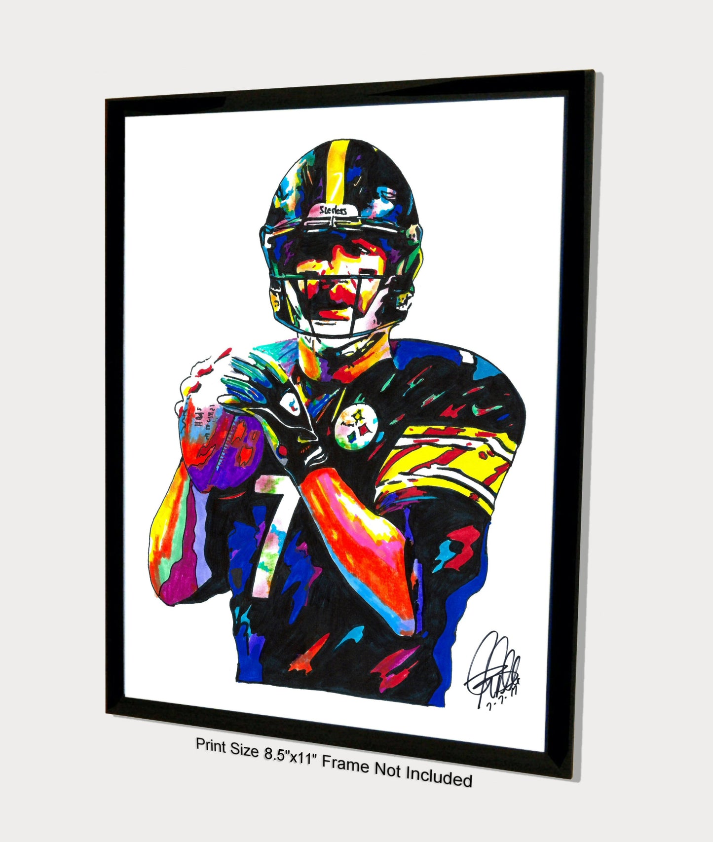 Ben Roethlisberger Steelers Football Sports Poster Print Wall Art 8.5x11