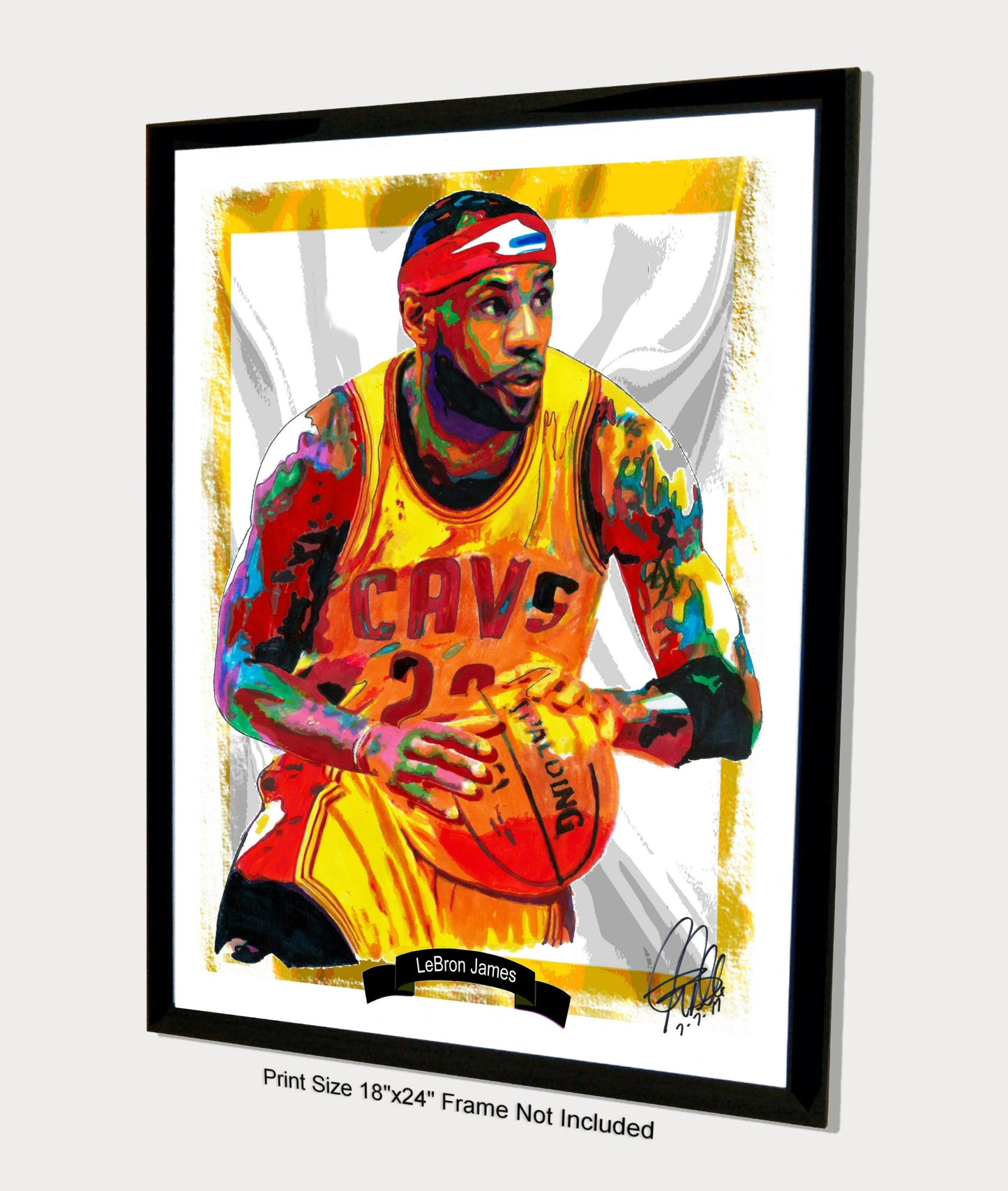 LeBron James Cleveland Cavaliers Basketball Poster Print Wall Art 18x24