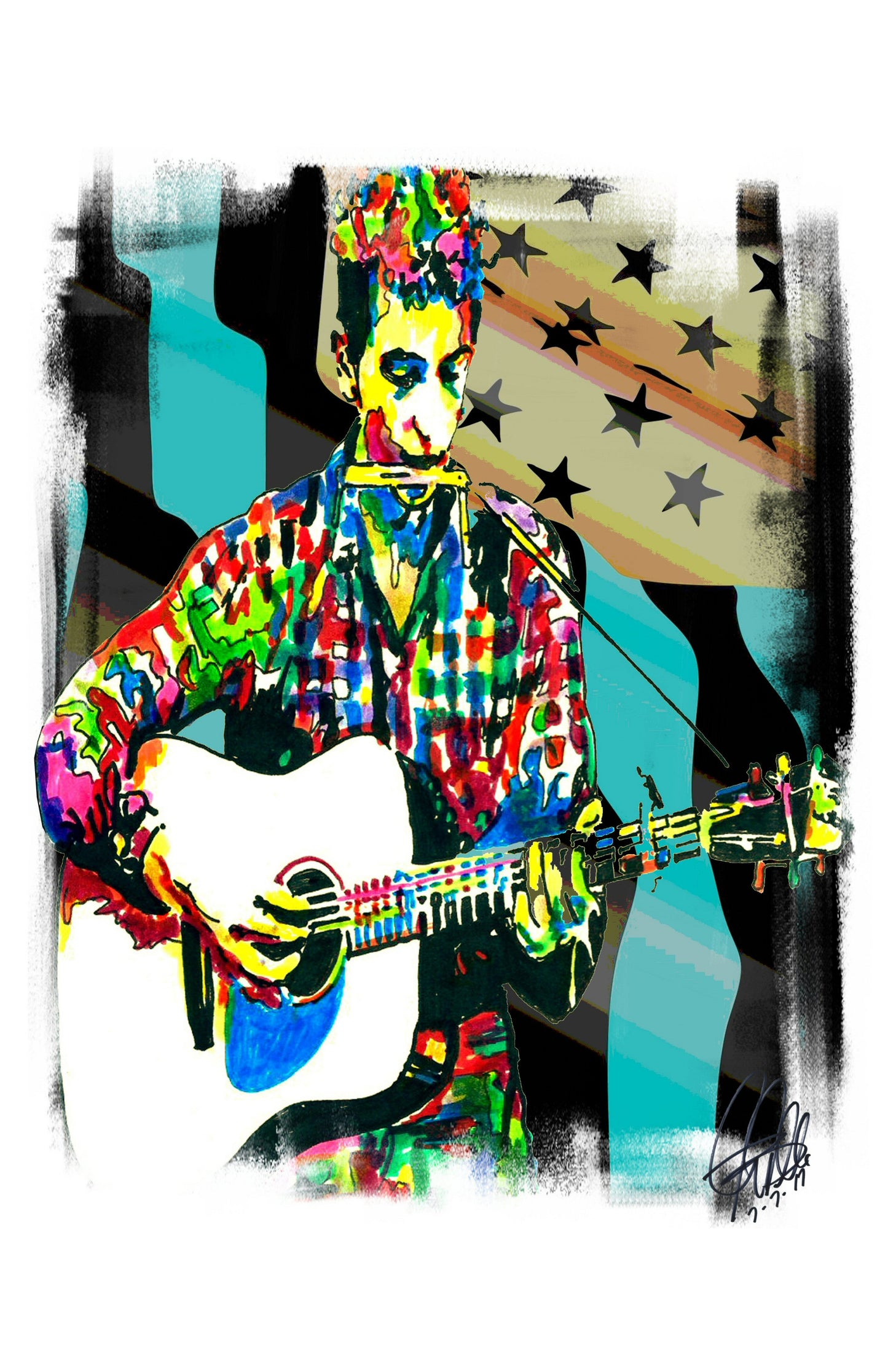 Bob Dylan Folk Rock Music Poster Print Wall Art 11x17