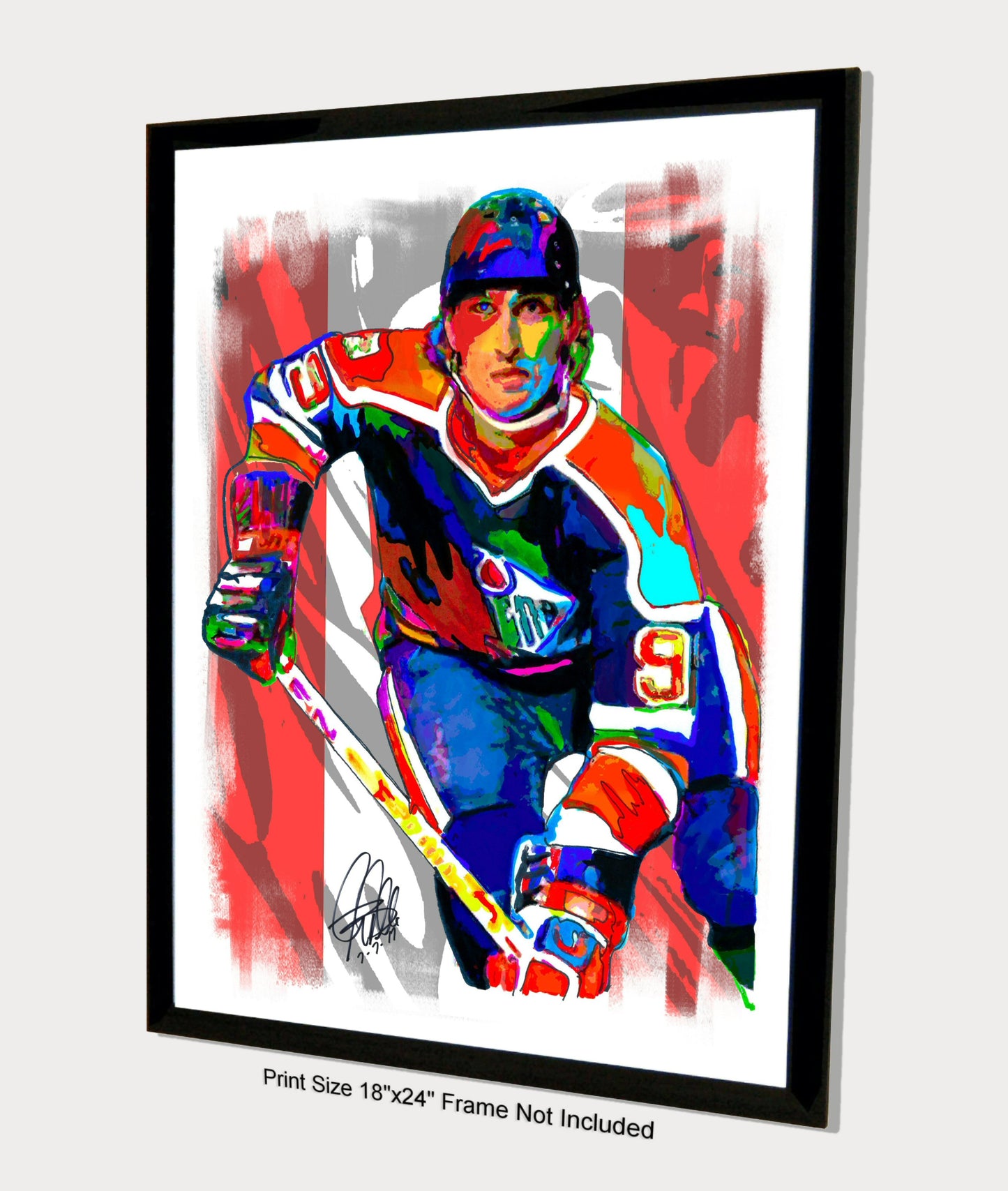 Wayne Gretzky Edmonton Oilers Ice Hockey Sports Print Poster Wall Art 18x24