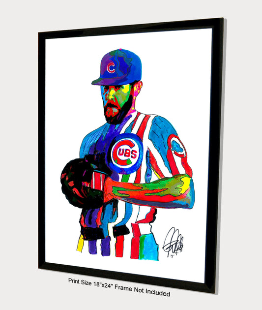 Jake Arrieta Chicago Cubs Pitcher Baseball Sports Poster Print Wall Art 18x24