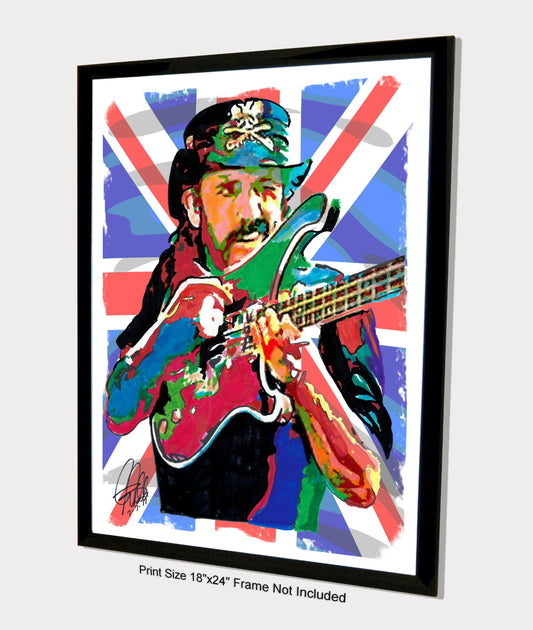 Lemmy Motorhead Bass Guitar Metal Rock Music Poster Print Wall Art 18x24