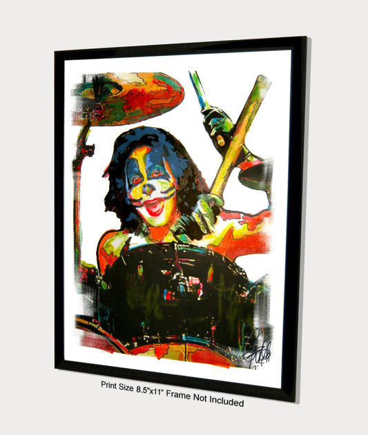 Peter Criss Kiss Drums Rock Music Poster Print Wall Art 8.5x11