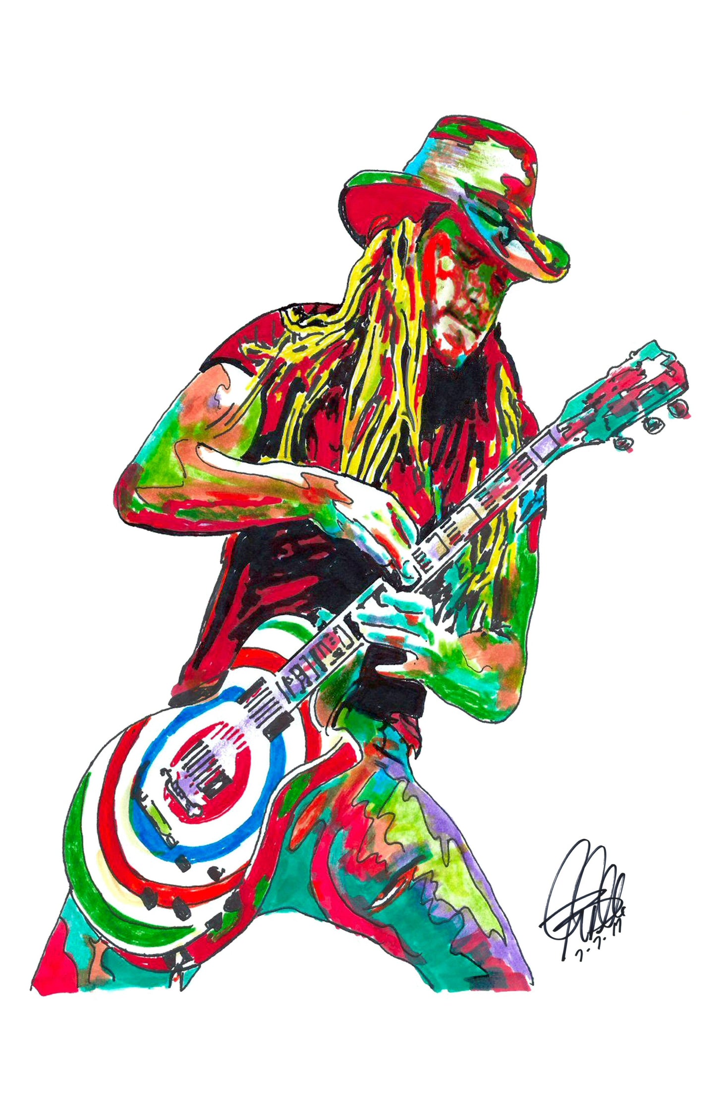 Zakk Wylde Black Label Society Ozzy Guitar Rock Music Poster Print Art 11x17