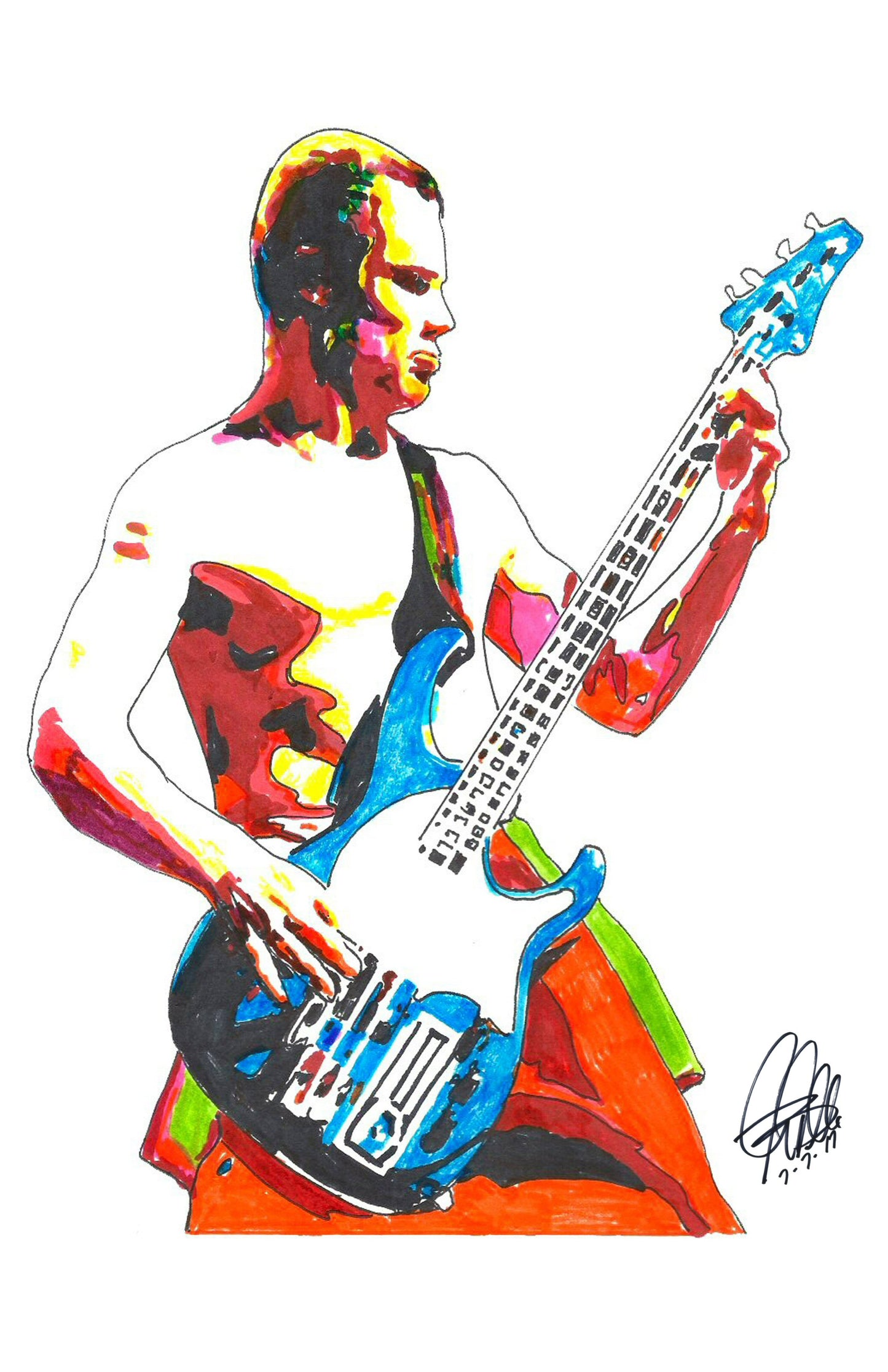 Flea Red Hot Chili Peppers Bass Guitar Funk Rock Music Poster Print Art 11x17