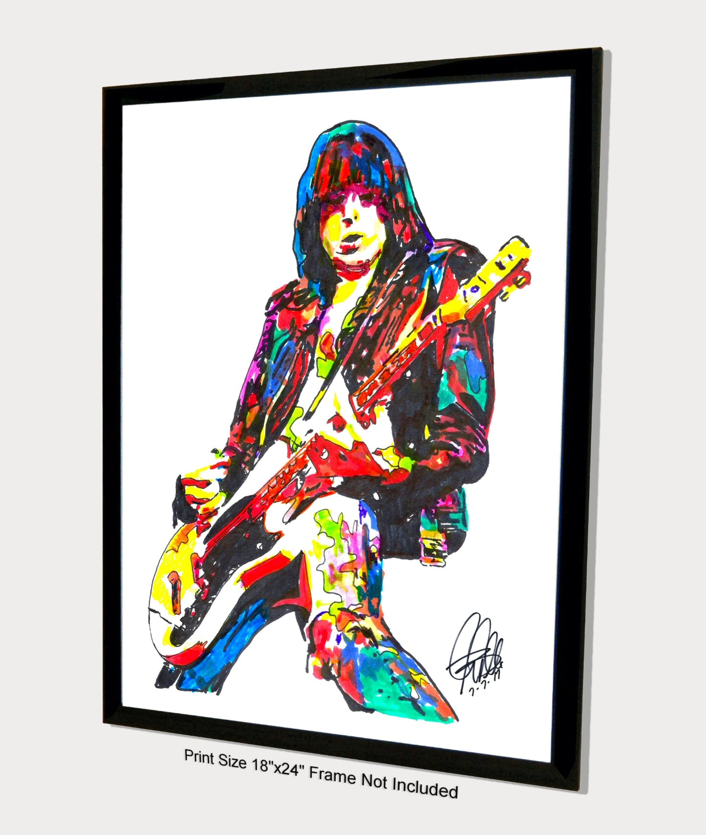 Johnny Ramone Ramones Guitar Punk Rock Music Poster Print Wall Art 18x24