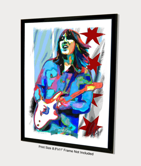 Terry Kath Chicago Guitar Blues Music Poster Print Wall Art 8.5x11