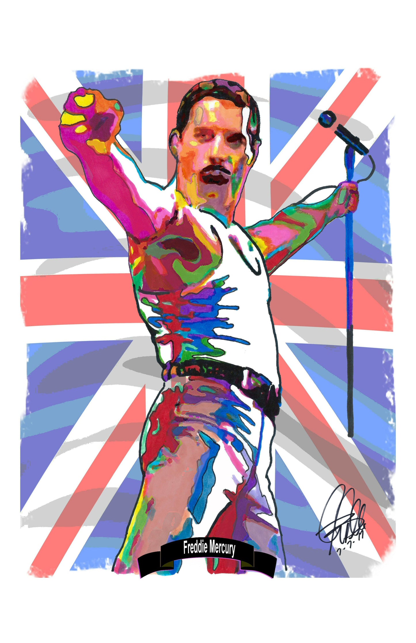 Freddie Mercury Queen Hard Rock Music Poster Print Wall Art 11x17