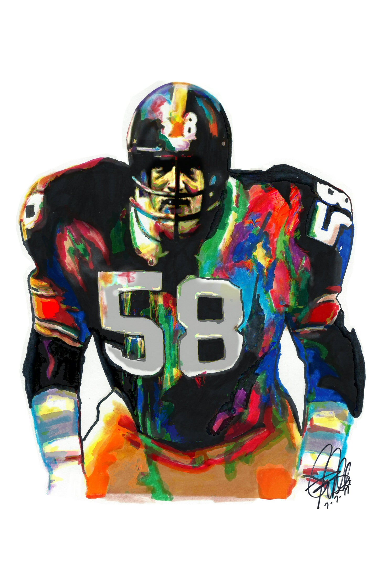 Jack Lambert Pittsburgh Steelers Football Sports Poster Print Wall Art 11x17