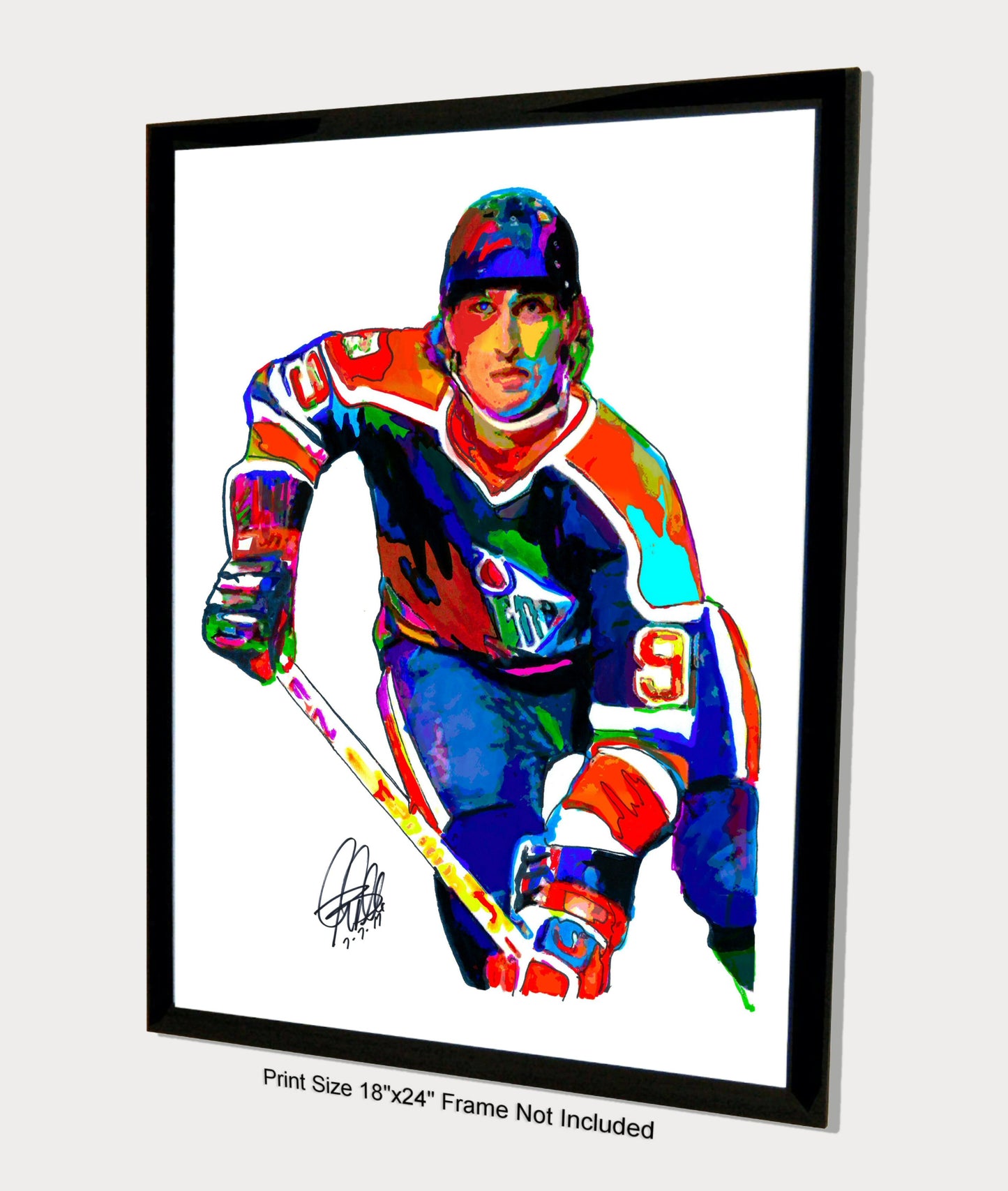 Wayne Gretzky Edmonton Oilers Ice Hockey Sports Print Poster Wall Art 18x24