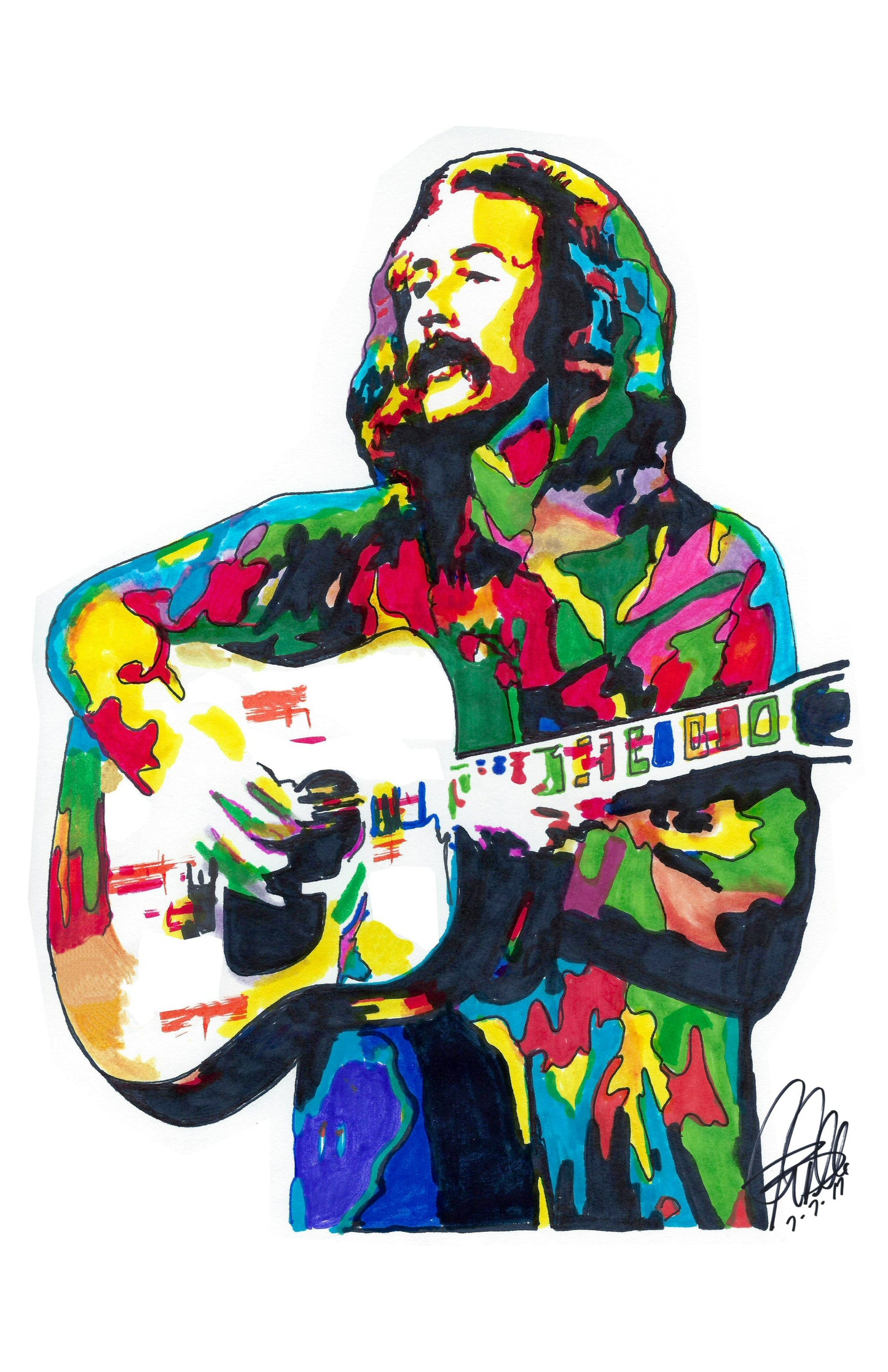 David Crosby The Byrds Crosby Stills Nash Music Print Poster Wall Art 11x17