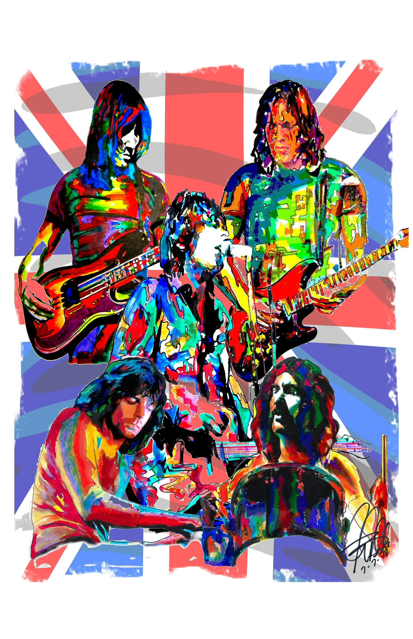 Pink Floyd Waters Gilmour Barrett Rock Music Poster Print Wall Art 11x17