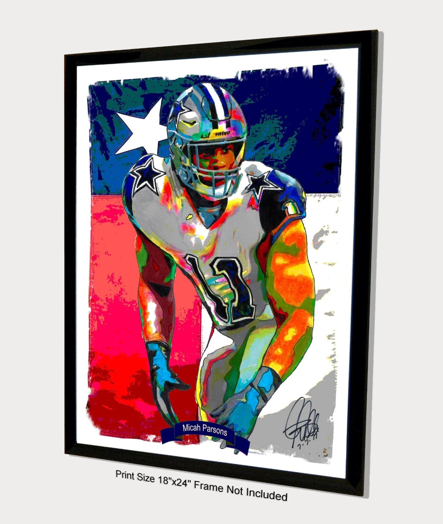 Micah Parsons Dallas Cowboys Football Sports Print Poster Wall Art 18x24