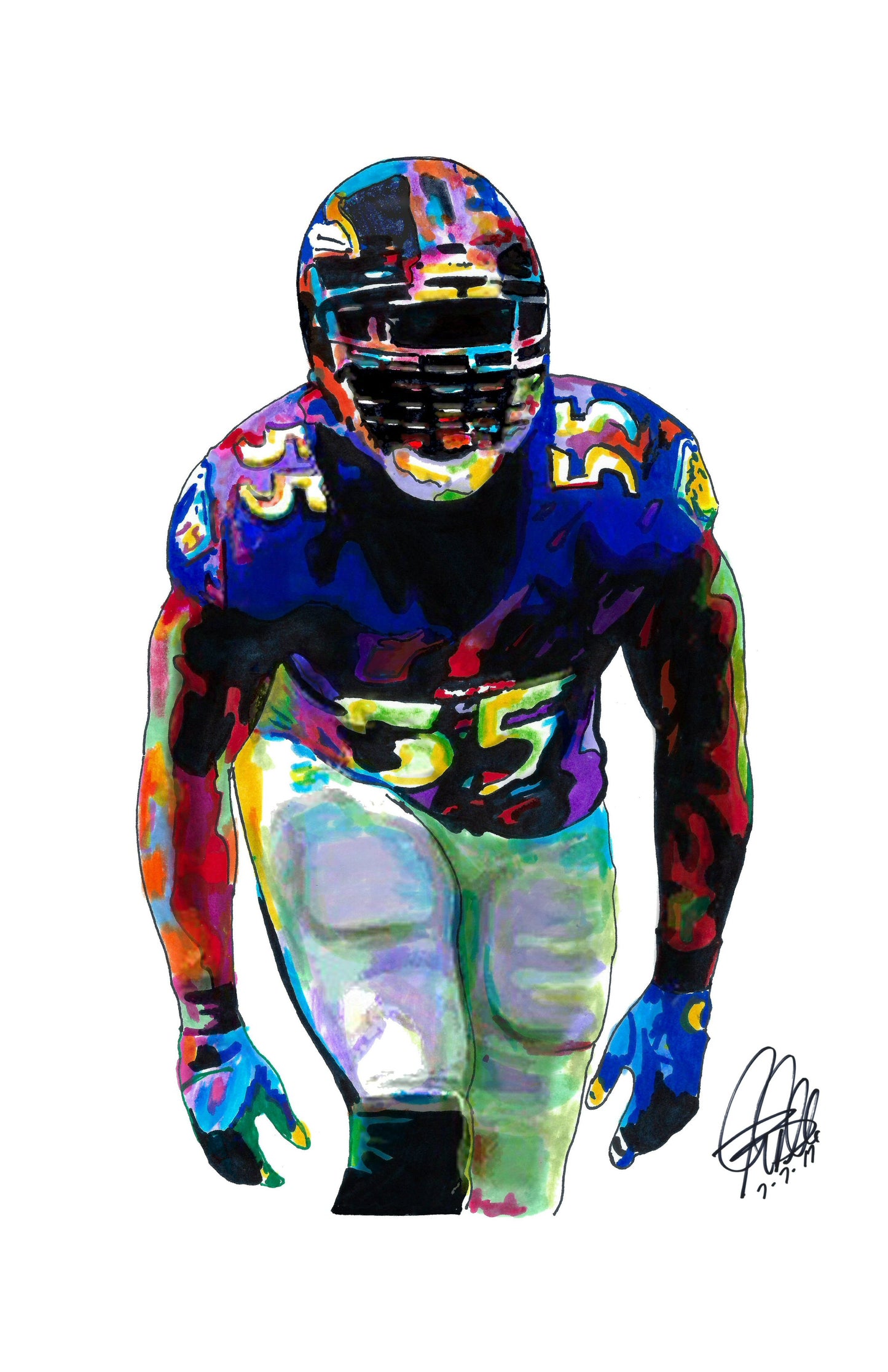 Terrell Suggs Baltimore Ravens Football Sports OLB Poster Print Wall Art 11x17