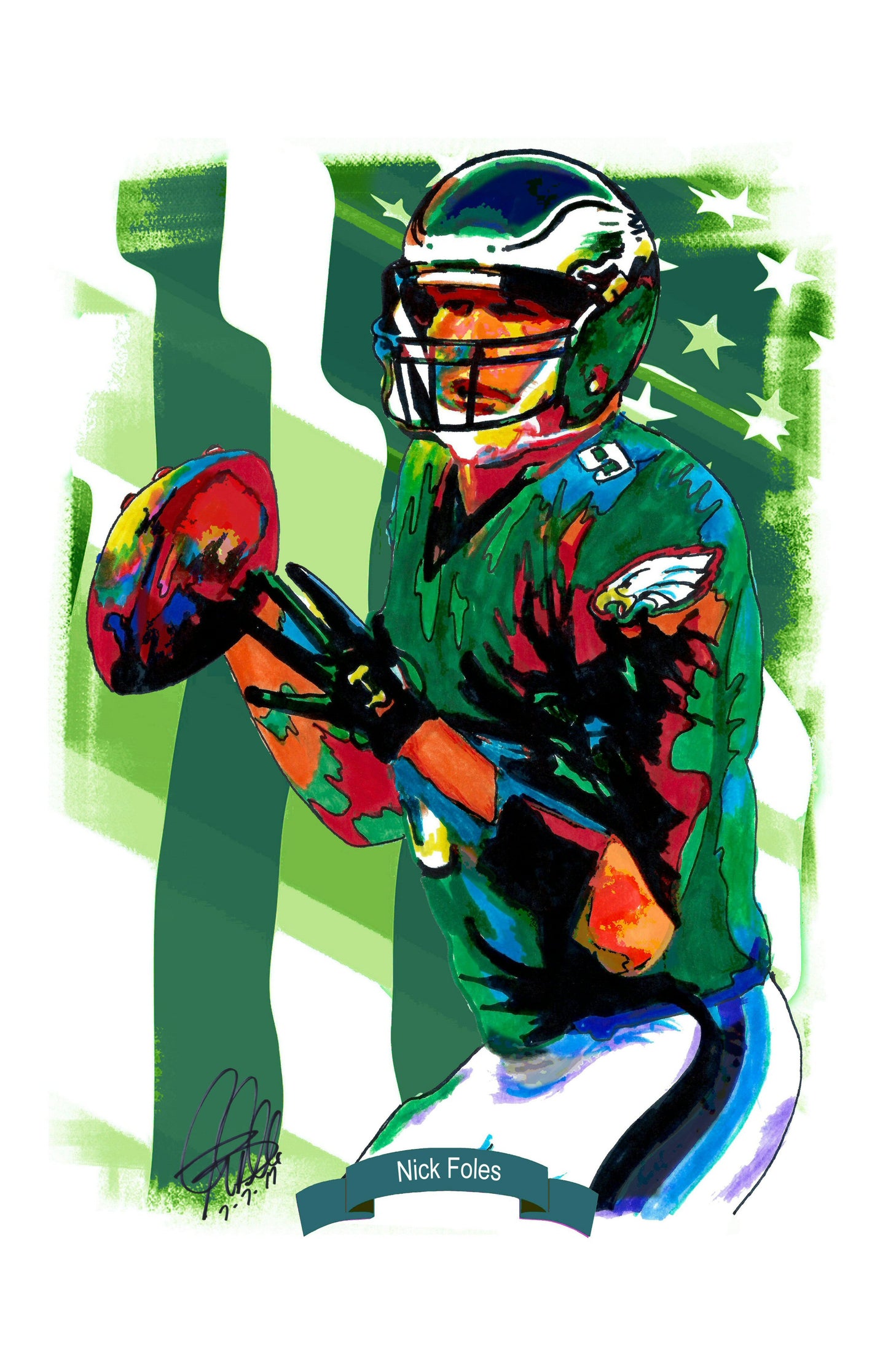 Nick Foles Philadelphia Eagles Football Poster Print Wall Art 11x17