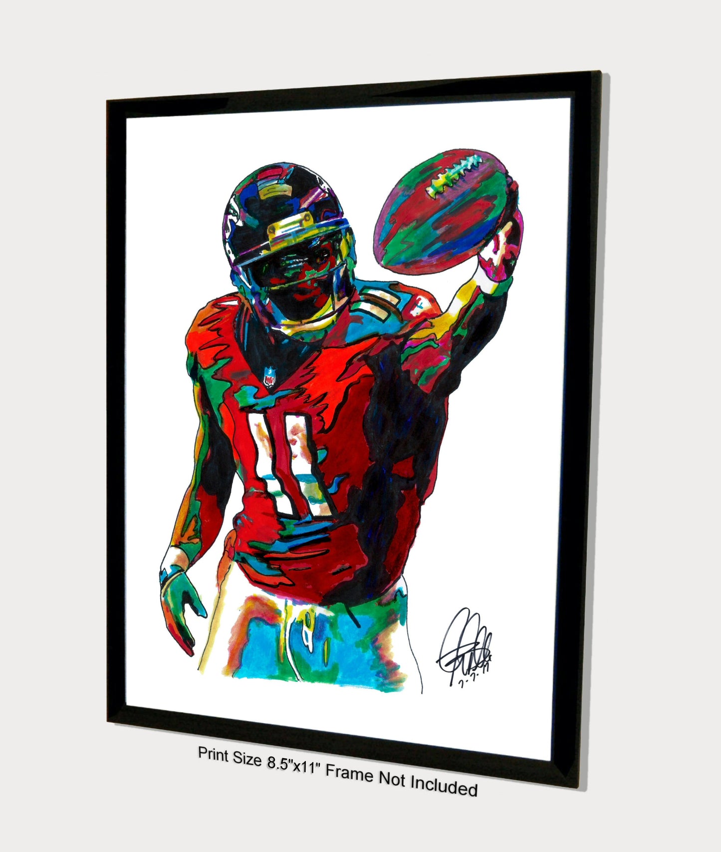 Julio Jones Atlanta Falcons Football Poster Print Wall Art 8.5x11