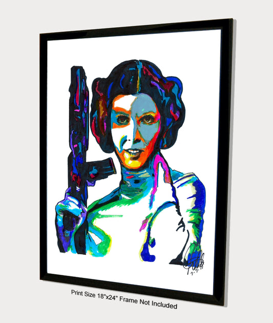 Princess Leia Carrie Fisher Star Wars Poster Print Wall Art 18x24