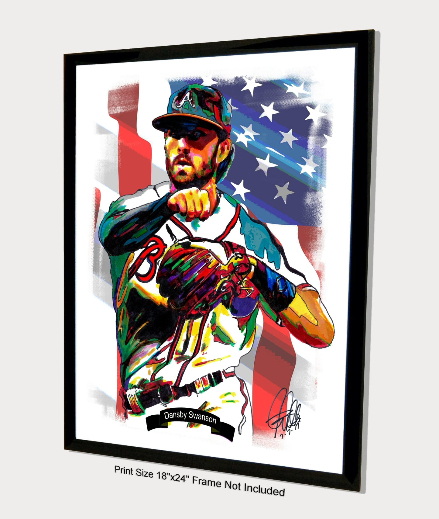 Dansby Swanson Atlanta Braves Baseball Print Poster Wall Art 18x24