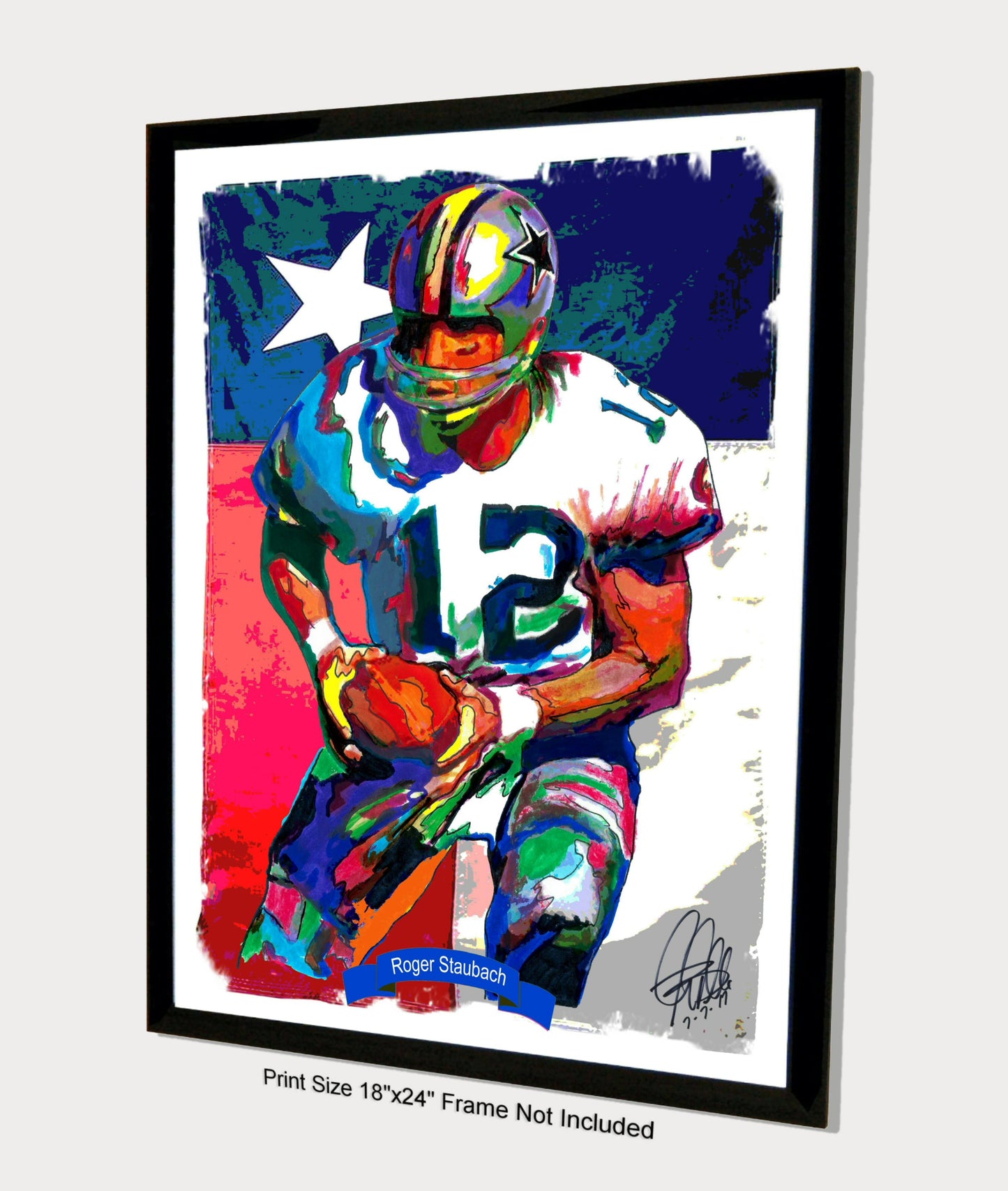 Roger Staubach Dallas Cowboys Football Sports Poster Print Wall Art 18x24