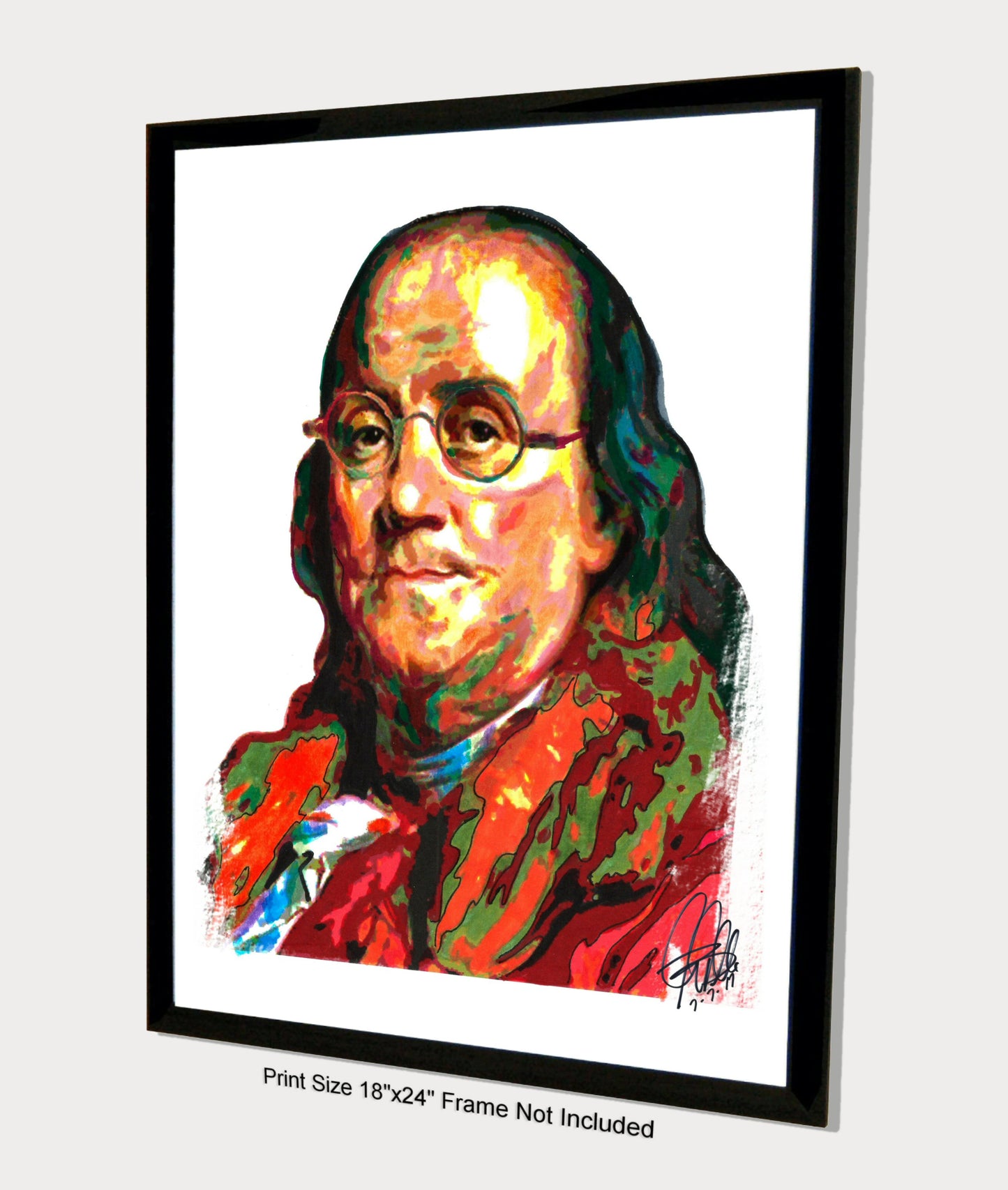 Benjamin Franklin Founding Fathers USA Politics Poster Print Wall Art 18x24