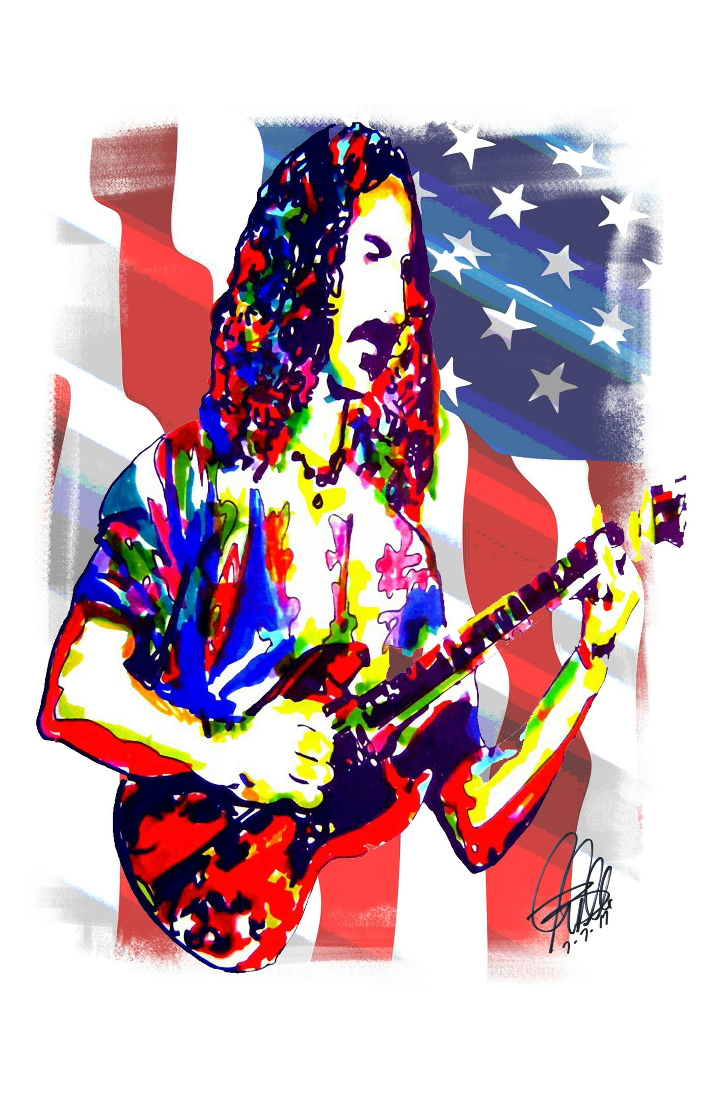 Frank Zappa Mothers of Invention Guitar Rock Music Poster Print Wall Art 11x17