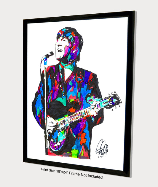 John Lennon The Beatles Singer Guitar Rock Music Poster Print Wall Art 18x24