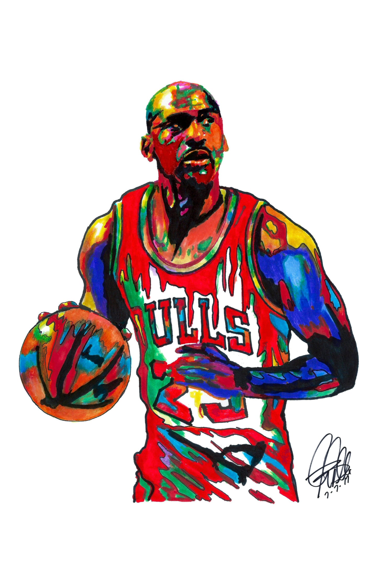 Michael Jordan Chicago Bulls Basketball Sports Poster Print Art 11x17