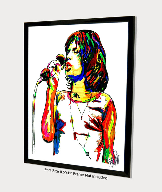 Mick Jagger Singer Rock Music Poster Print Wall Art 8.5x11