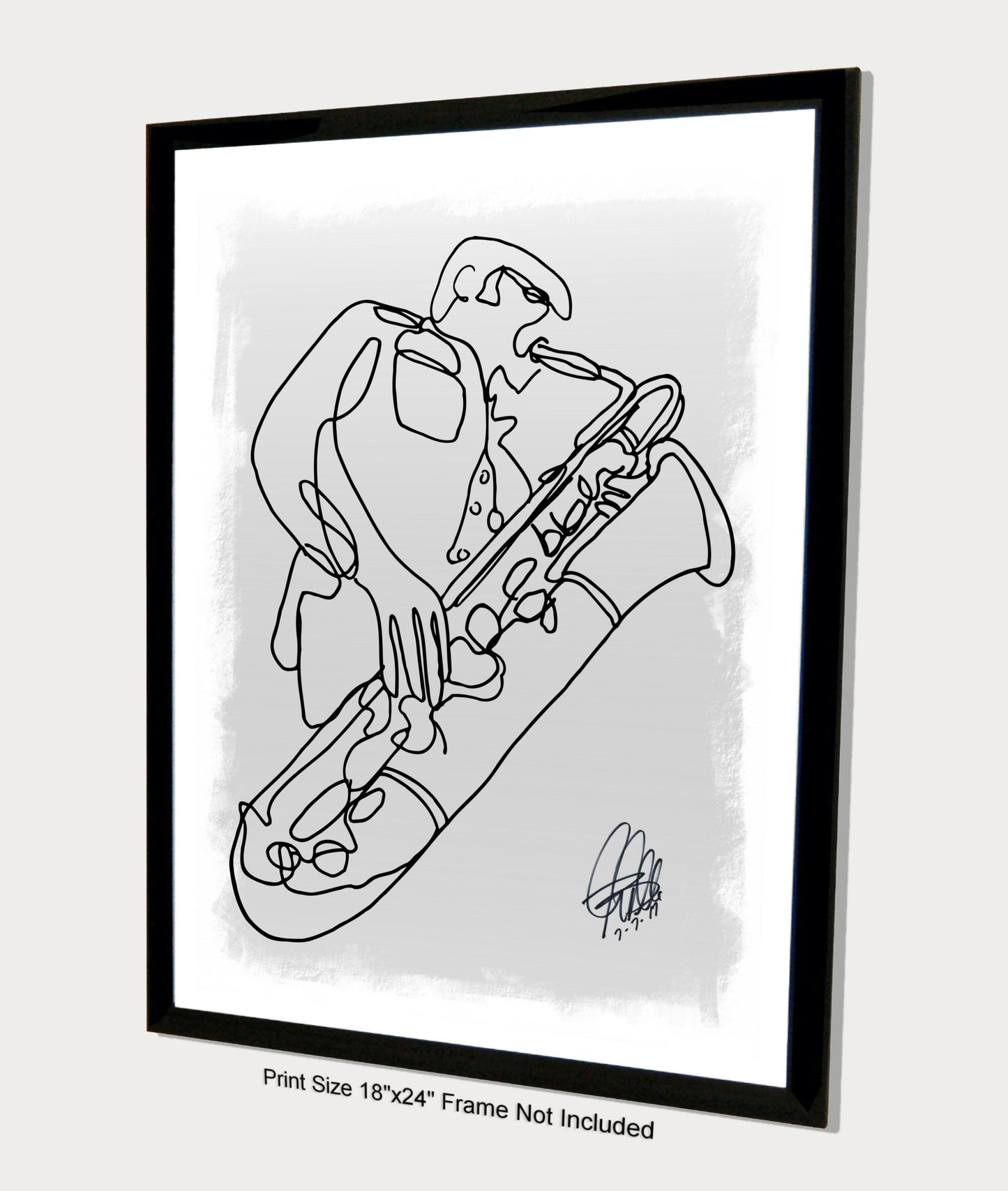 Tenor Saxophone Sax Player Music Poster Print Wall Art 18x24