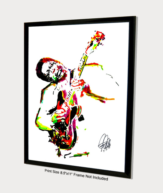 BB King Singer Guitar Blues Music Print Poster Wall Art 8.5x11