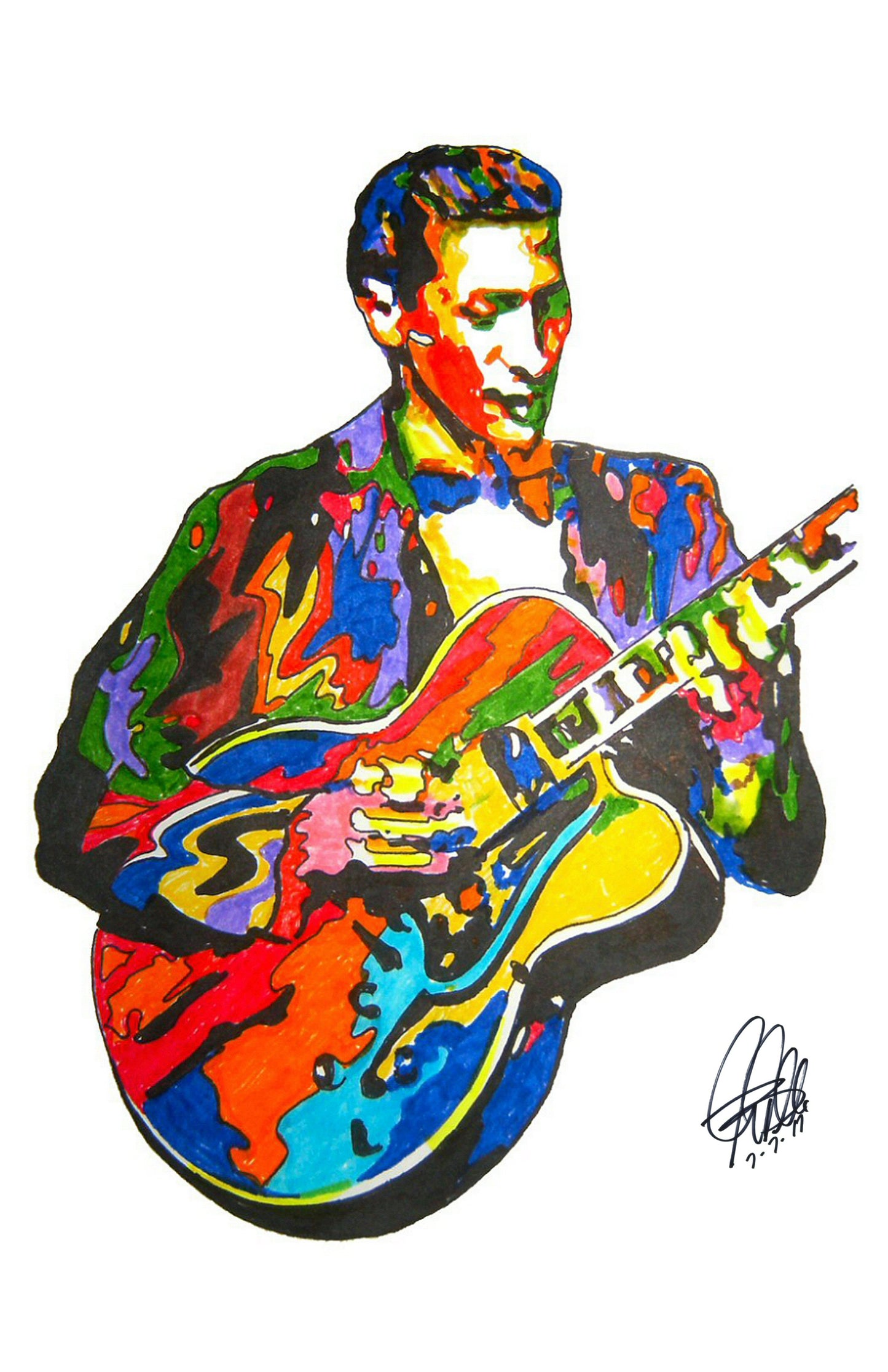 Scotty Moore Elvis Guitar Rockabilly Music Poster Print Wall Art 11x17